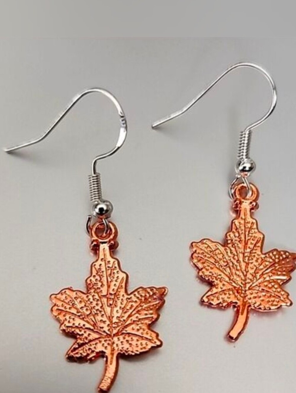 925S post Maple Leaf Earrings Tibeten Alloy Copper Color